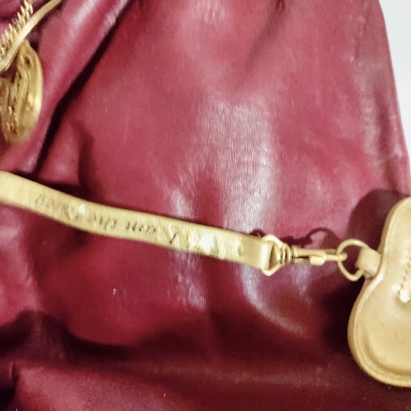 Vintage Juicy Couture Y2K Maroon Red Leather Purse Bag Hobo Satchel - Picture 9 of 14